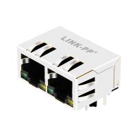 Porto 1000 conduzido verde/amarelo do conector JXR8-1002NL 1x2 de Tab Down Magnetic RJ45 da base-T