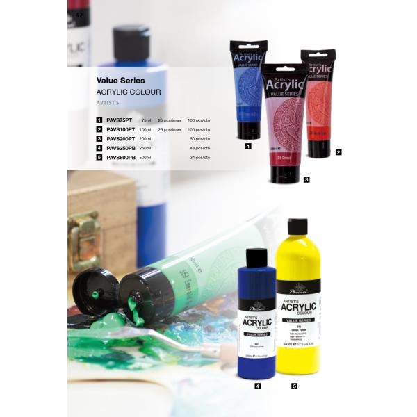Серия 100ml & 75ml Феникс значения цвета художников акриловая крася