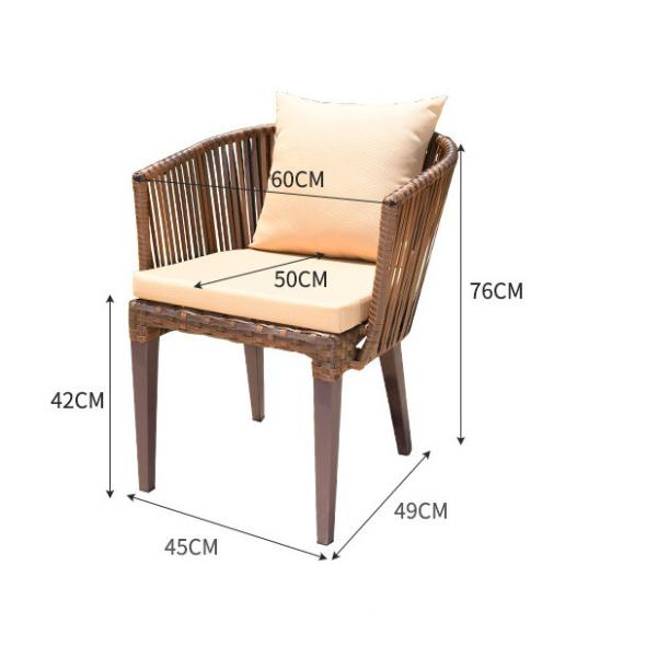Chinese Hot Sale Outdoor Cafe Furniture Aluminium Restaurant Table Chairs Rattan Wedding Garden Furniture Set Rattan