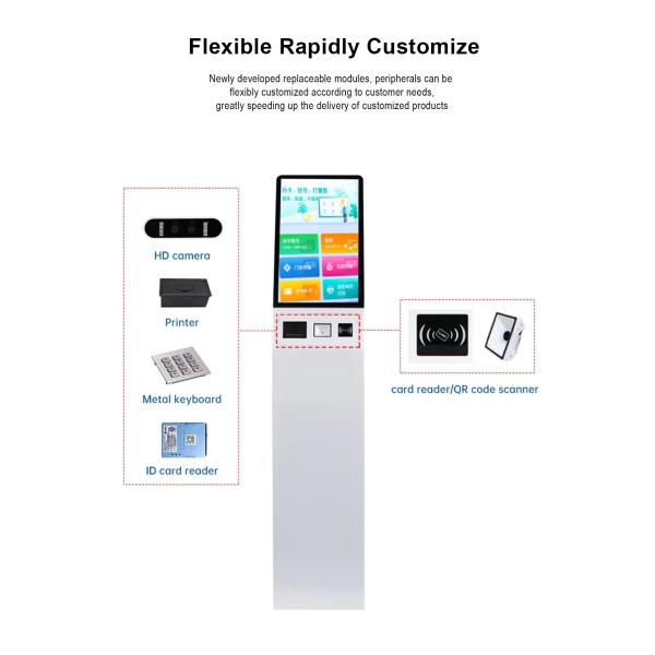 10.1-65 Inch Self-Service Kiosk with 3840x2160 Resolution and 178° Viewing Angle for Queue Management System