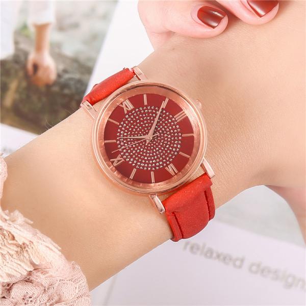 3BAR Waterproof Women Quartz Wrist Watch , 230mm Leather Band Quartz Watch