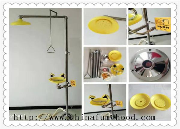 Practical Eye Wash Station With Shower , Stainless Steel Safety Shower In Laboratory