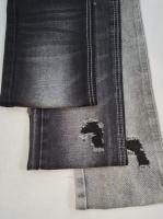 13OZ Heavy Weight Super-soft Cotton Polyester BLACK/BLACK Denim Fabric  JSD3218A  for lady jeans or boys pants