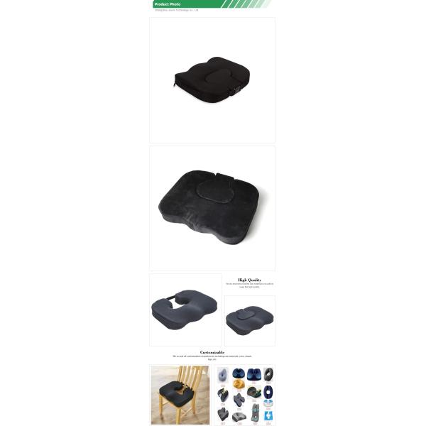 Gel Memory Foam Seat Cushion for Office Chair 100% Polyester Triangular Travel Pillow