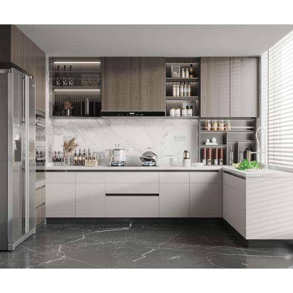 Furniture Storage Soft Closing Home Complete LED Light Cupboard Kitchen Cabinets