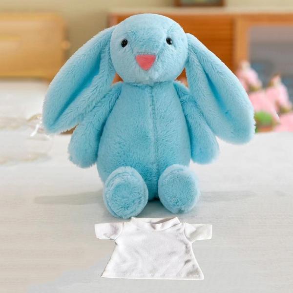 DIY 30cm Sublimation Stuffed Animals Easter Bunny Plush Toy With Customizable T Shirt