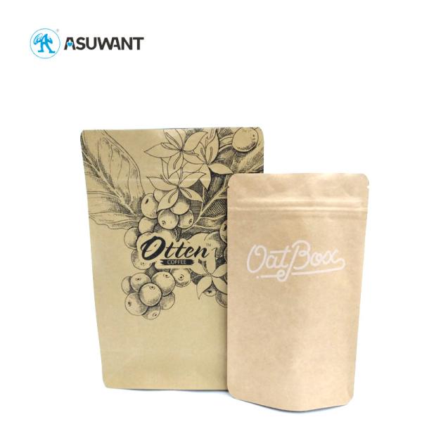 Cookie Packaging Kraft Paper Zipper Bags Stand Up Custom Printed Biodegradable