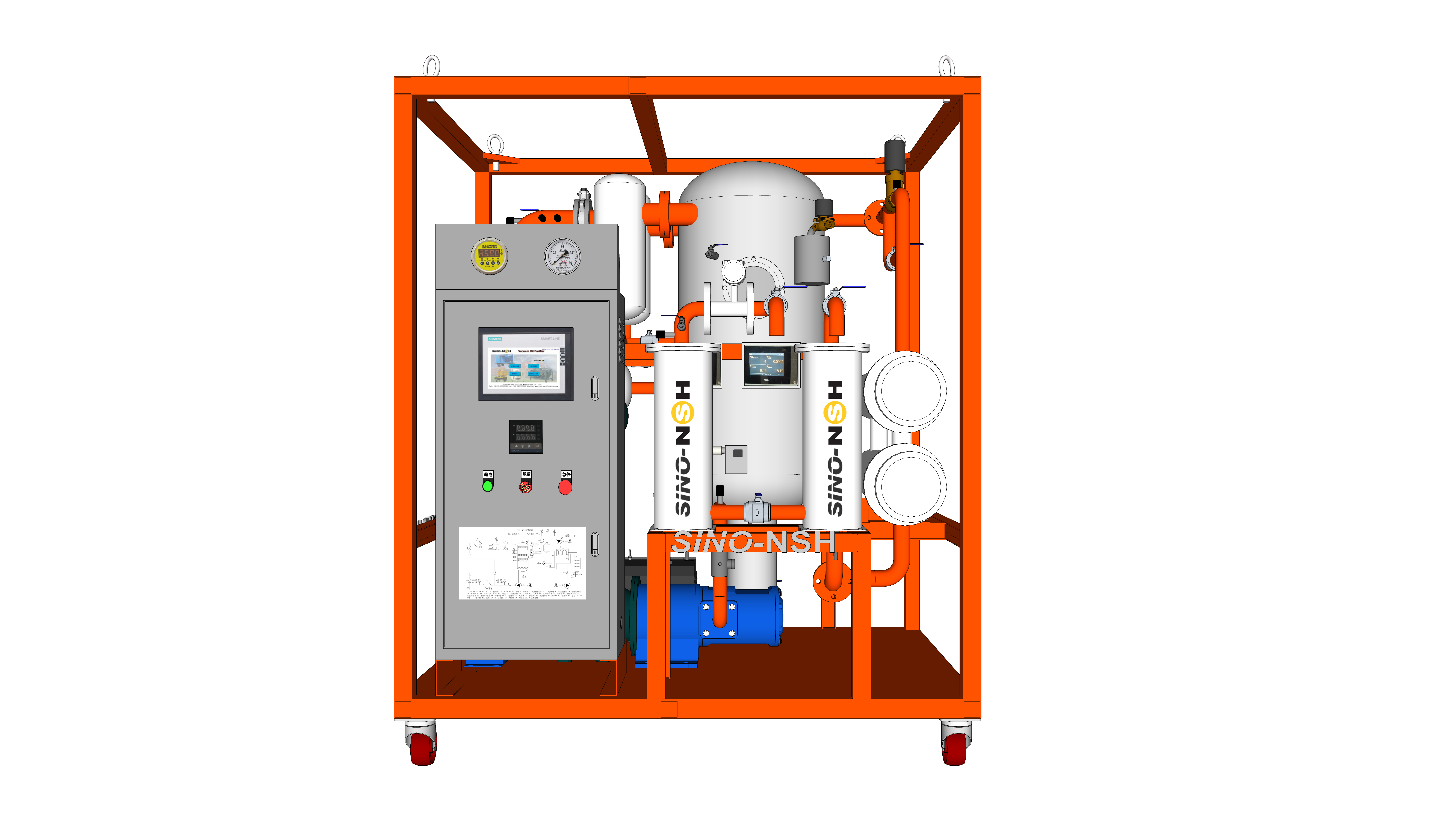 HMI Touch Screen Vacuum Transformer Oil Purifier PLC System 3000 Liter Per Hour