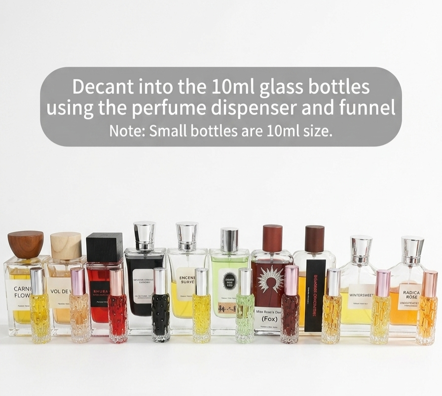 Luxury 10ml Gourd-Textured Glass Perfume bottle with auminum mist spray – Premium Portable Travel Spray Bottle