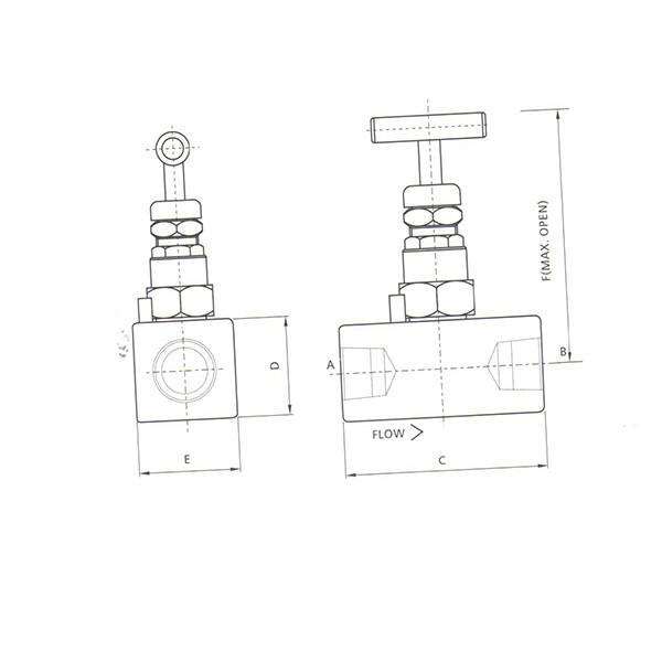 6000Psi 3 Valve 200deg 1/4 BSPT Needle Valve Manifold For Differential Pressure Transmitter