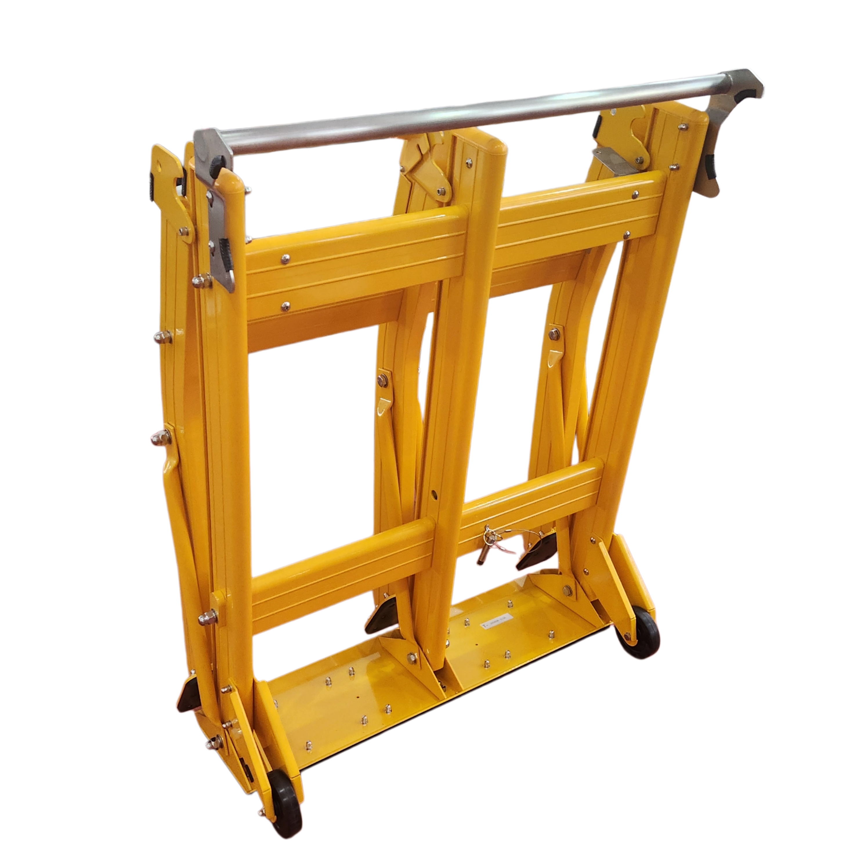 Lightweight Aluminum Alloy Portable Vehicle Barricades with Foldable Design and Mechanical Lever Mechanism for Road Construction