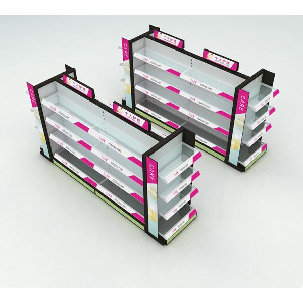 Metal los estantes de exhibición/los estantes de exhibición cosméticos materiales del maquillaje con capa ajustable