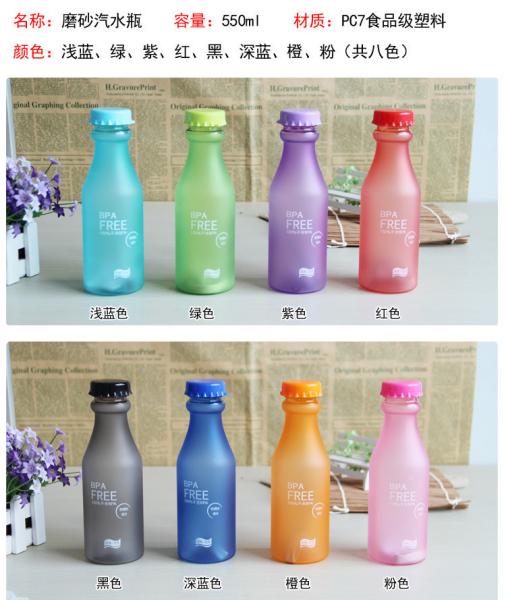 550ML Tritan BPA free soda bottle, matte water bottle, plastic bottle,food grade
