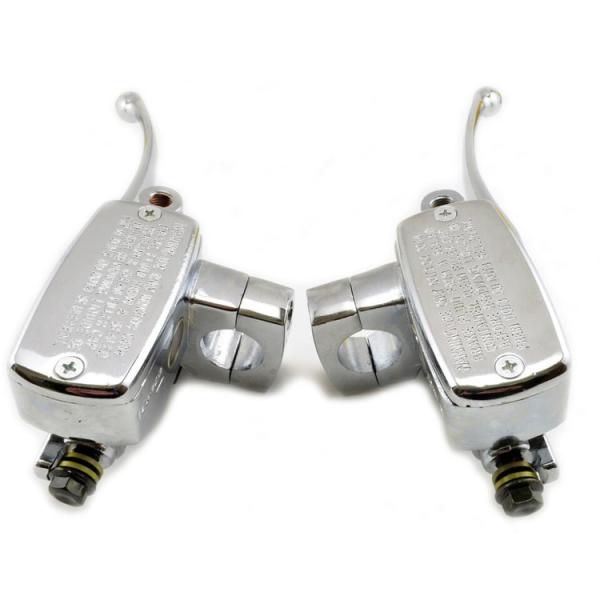 Custom Universal 25mm Handlebar Motorcycle Brake and Clutch Master Cylinder in Chrome