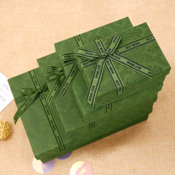Green Lid And Base Box Rigid Cardboard Carton Box Gift Packaging Paper Boxes