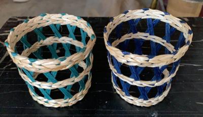 Best selling Seagrass bottle carrier Wicker detox bottle holder Seagrass glass cup holders