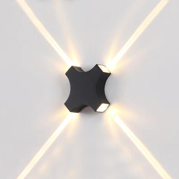 Lâmpada de parede exterior 220V 155x155x40MM preto de alumínio