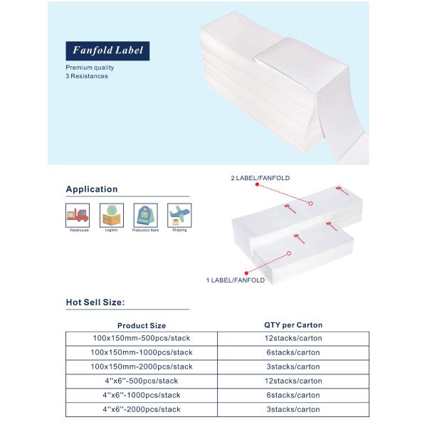 Стикер ярлыка Fanfold