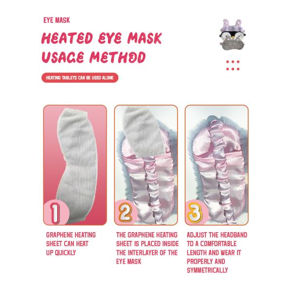 Удобство и симпатичность USB графеновая тепловая маска для глаз регулируемая температура электрическая нагретая парная маска для глаз для домашнего офиса
