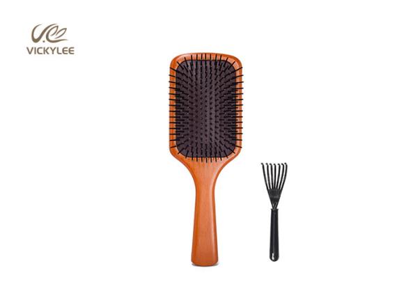 Oval Shape Wooden Handle 3 Inch Paddle Brush For Curly Hair