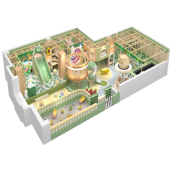 Integrated Macaron Family Entertainment Center Villa Full Zone Soft Play Playground