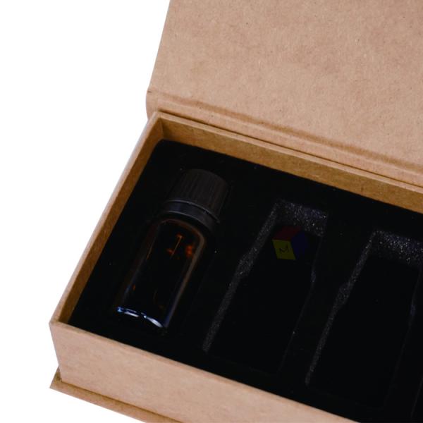 Boîtes à gouttelette de sérum cosmétique en papier kraft Boîtes cadeaux avec insert de mousse Boîtes rigides