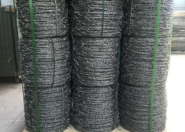 Green Security Barbed Wire Roll Coil Protection For Grass Boundary