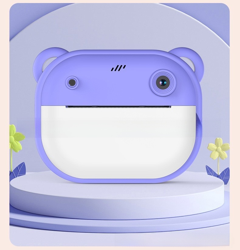 Instant Print Children's Digital Thermal Mini Camera with CMOS Sensor MicroSD Plastic 4K Video 2.4