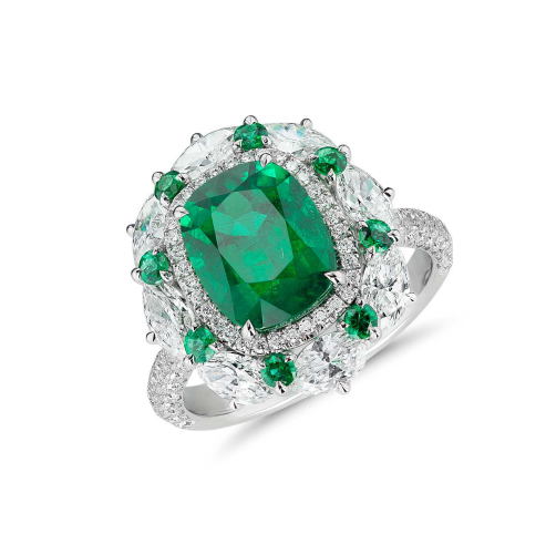 925 Sterling Silver Dubai Engagement Women's Earrings with Brazilian Emerald Gemstone