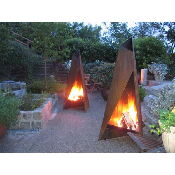 Freestanding 120cm современный на открытом воздухе камин геометрическое Corten стальное Chimenea