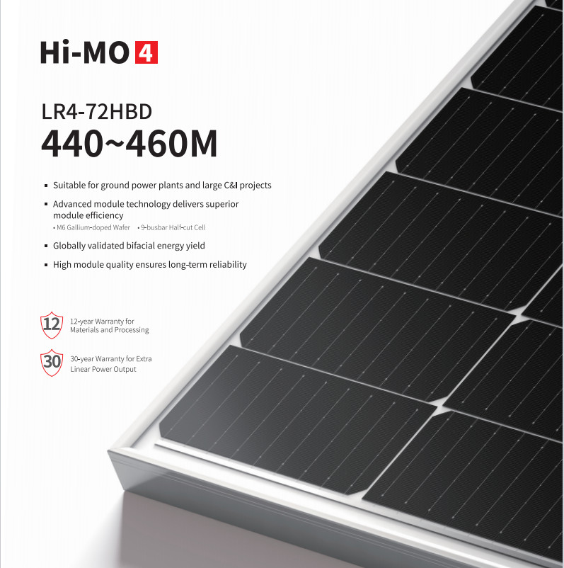 Двойные стеклянные фотоэлектрические модули LONGi AKS Longi Himo 4 LR4-72HBD Harf Cell