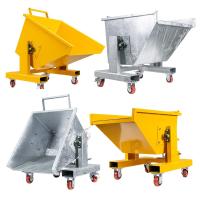 7000 livres jaunes de chariot élévateur inclinant l'OEM de poubelle inclinant des poubelles de saut