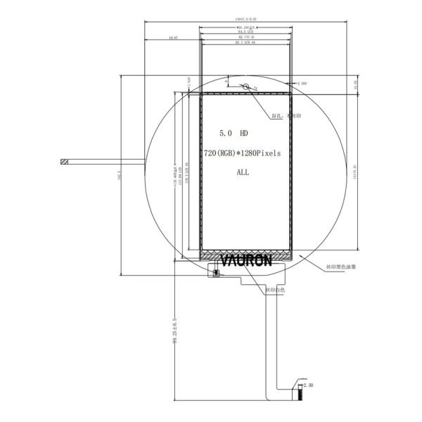 720x1280 ставит точки 5 интерфейс дисплея ILI9881C MIPI модуля дюйма TFT LCD