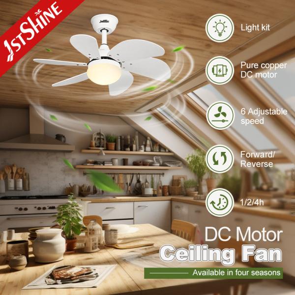 1stshine Lâmpada de ventilador de teto com lâminas brancas e 6 velocidades 110-240V/50Hz-60Hz Voltagem de entrada