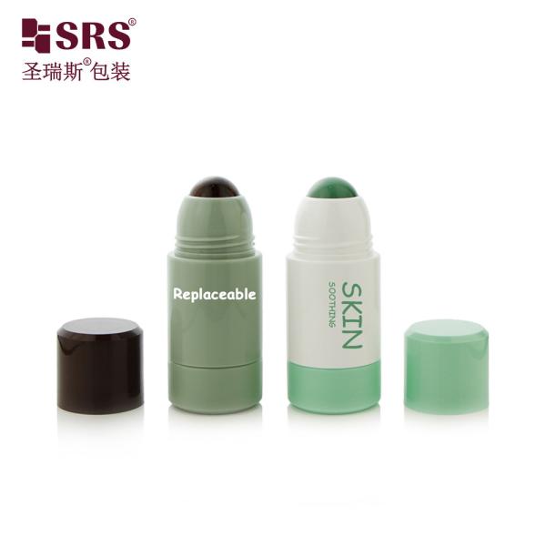RPPE 50ml Eco Friendly Roll On Container Primary Packaging For Containing Liquid Deodorant Formula With Gemstone Balls