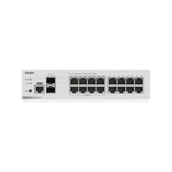 16-Port Gigabit Ruijie Switch With 2 SFP Slots Web Managed VLAN QoS Support