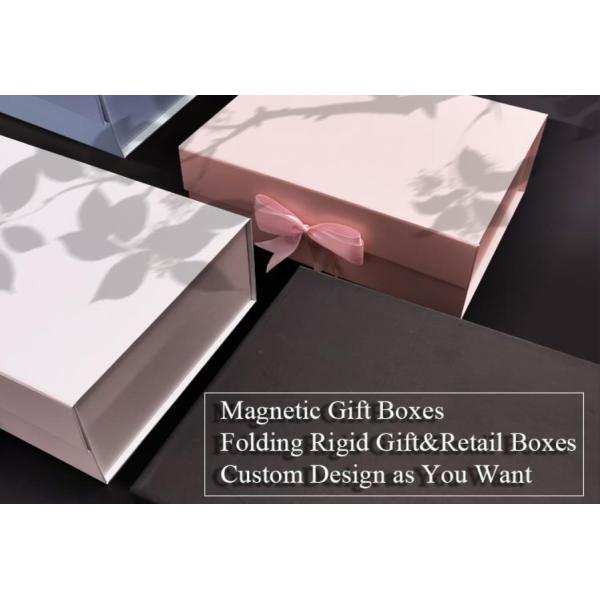 PMS Mildewproof Garment Gift Boxes Large Black Cardboard Magnetic Closure FSC