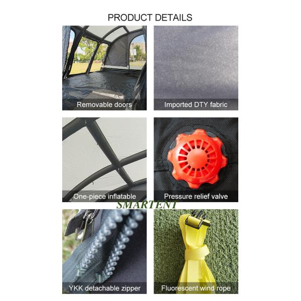 Шатер тента стороны автомобиля Rw каравана воздуха серого цвета 300D Оксфорда тента стороны крыши автомобиля 390X250X240CM