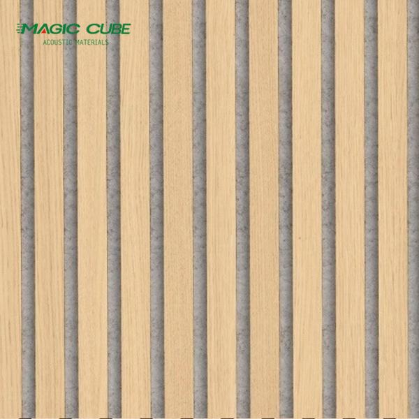 Edge to Edge 13mm Polyester Slat Acoustic Panels Wall 2400*600*21 mm / Customized