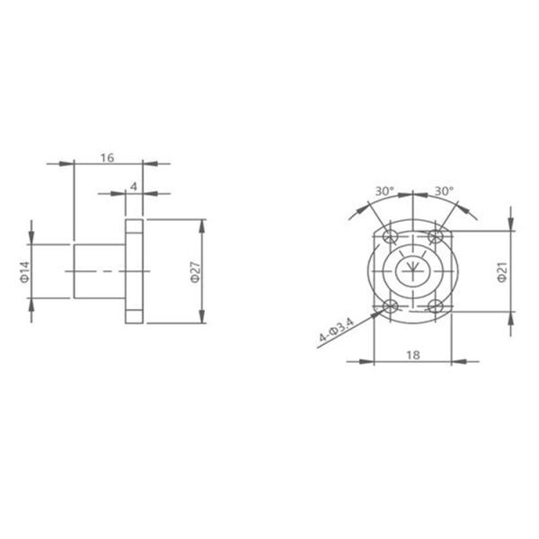 Напряжение тока 2,1 угла шага stepper мотора 1.8° винта шарика Nema 17 (42mm) гибридное/3.7V настоящее 1A, 4 подводящего провода