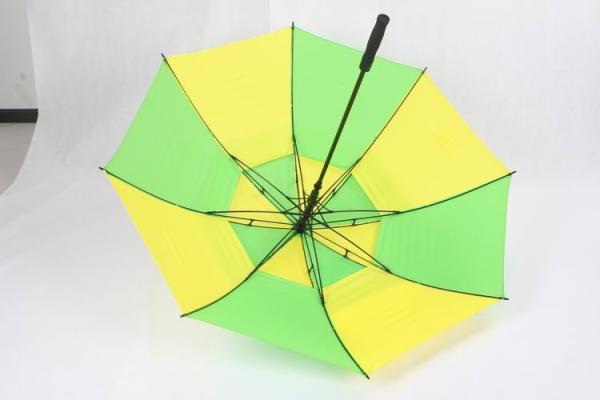 Lightweight Vented Golf Umbrella , Green & Yellow Heavy Duty Golf Umbrella
