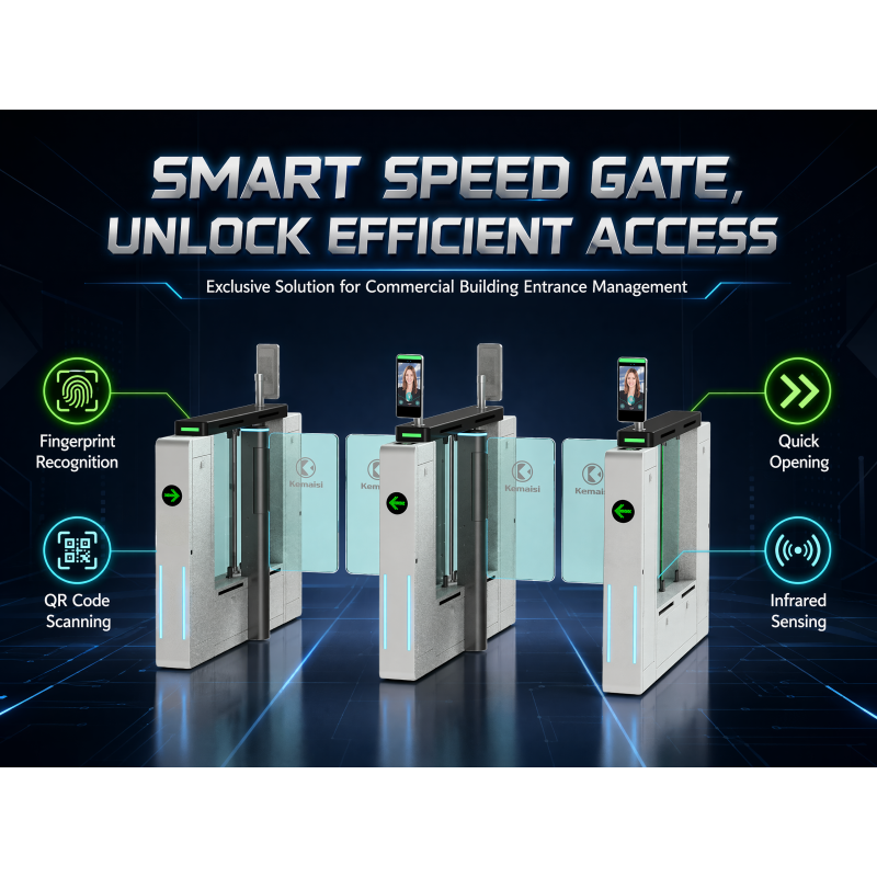 Commercial Speed Gate Turnstile With RFID Visitor Management, Quiet Operation, Smart Access Recognition, And Full Data Tracking