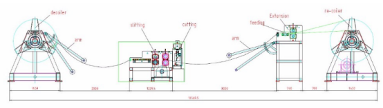 Automatic Metal Sheet  DBSL-6x1300 Coil Metal Slitting Line , Thickness 1-6mm