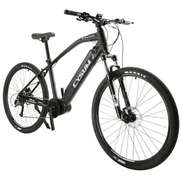 CM555 Black Mountain Electric Bikes Mid-drive 27.5 36v 250w 10Ah Torque Sensitive Sensor