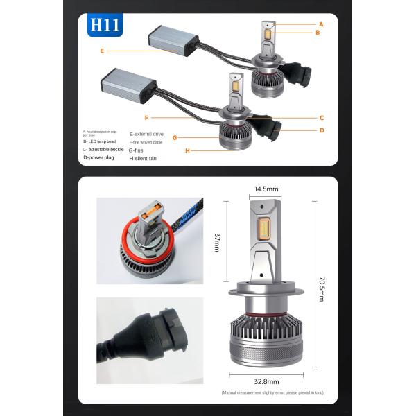 Universal LED Headlight Bulb H1H4 H11 9012 9005 Ideal for Cars Vehicle Year Universal