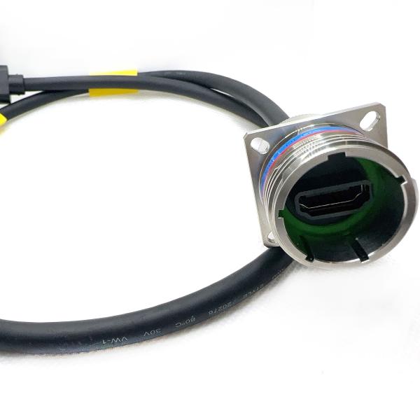 YW3 20E06S-K Stainless Steel Passivated HDMI Connector for Professional Applications.D38999 Series with HDMI.High Definition Multimedia Interface