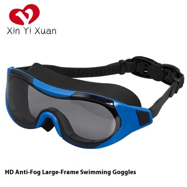New Style Large-Frame Adult Swimming Goggles, HD Waterproof Anti-Fog Swim Glasses, Factory Custom Silicone Protective Goggles