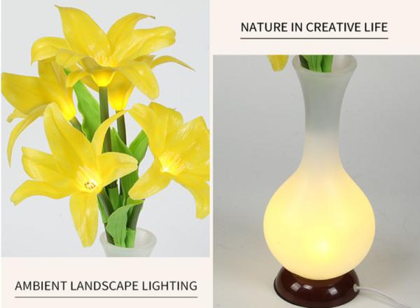 LED lily vase Emitation fake flower Lighting living room hotel decoration living room bedroom