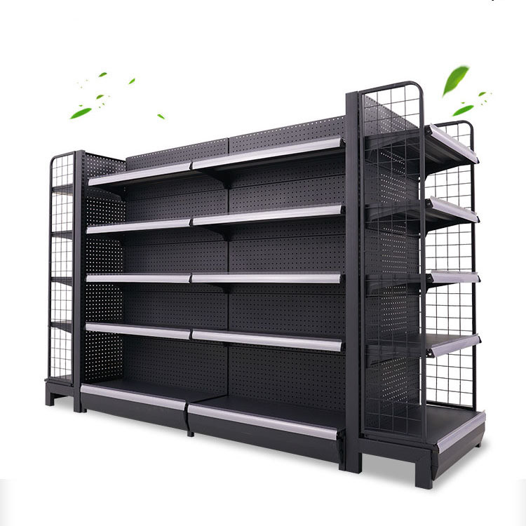 Single-Sided Wood Gondola Shelving for Versatile and Customizable Store Displays