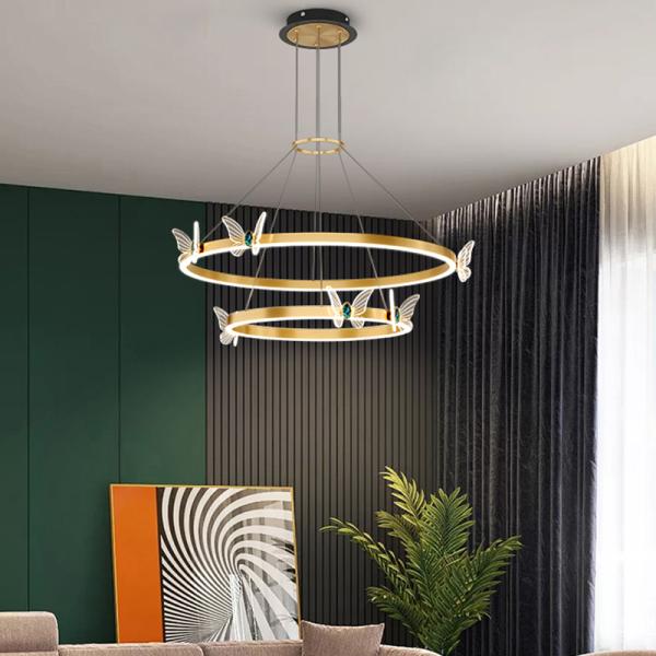 Gold Color LED Hanging Lamps Modern Pendant Lights For Kitchen butterfly Chandelier(WH-MI-297)